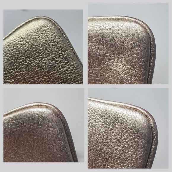 Michael Kors Fulton Gold Metallic Pebbled Leather Wristlet Shoulder Bag 7"x4.5" - Picture 10 of 11